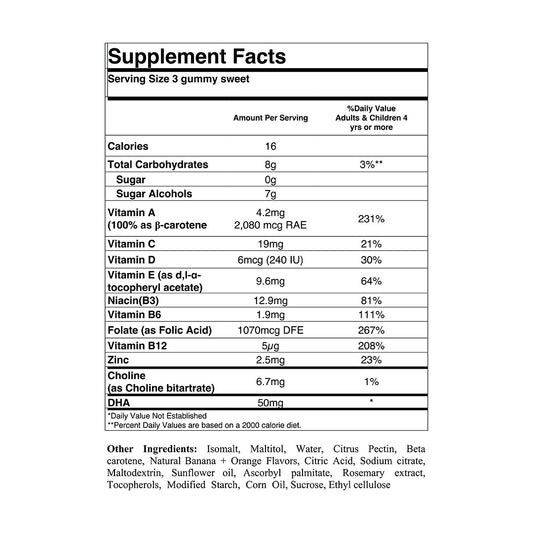 Prenatal DHA Gummies Sin Azúcar – Apoyo nutricional para embarazo y bienestar diario